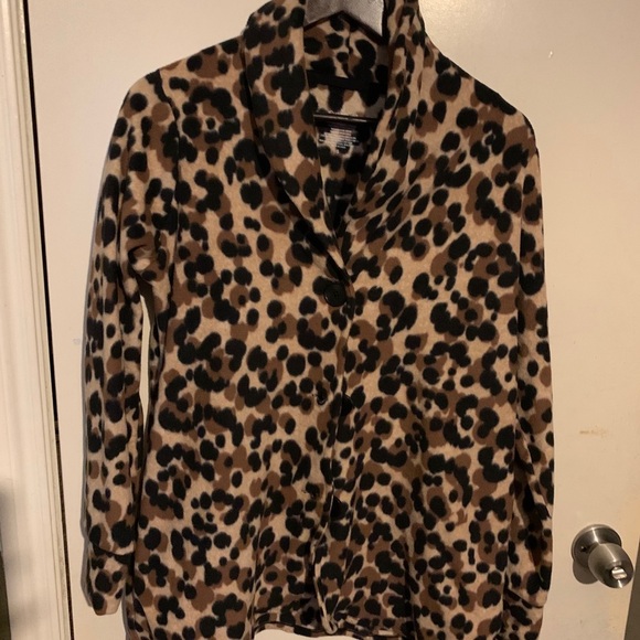 NWOT Cuddl Duds Fleecewear Button Blazer Cardi - Picture 1 of 3